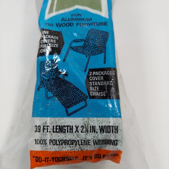 Wellington Re-Web Kit Dark Green 39 Ft Webbing Covers 1 Full Size Chair Sealed - Picture 4 of 9